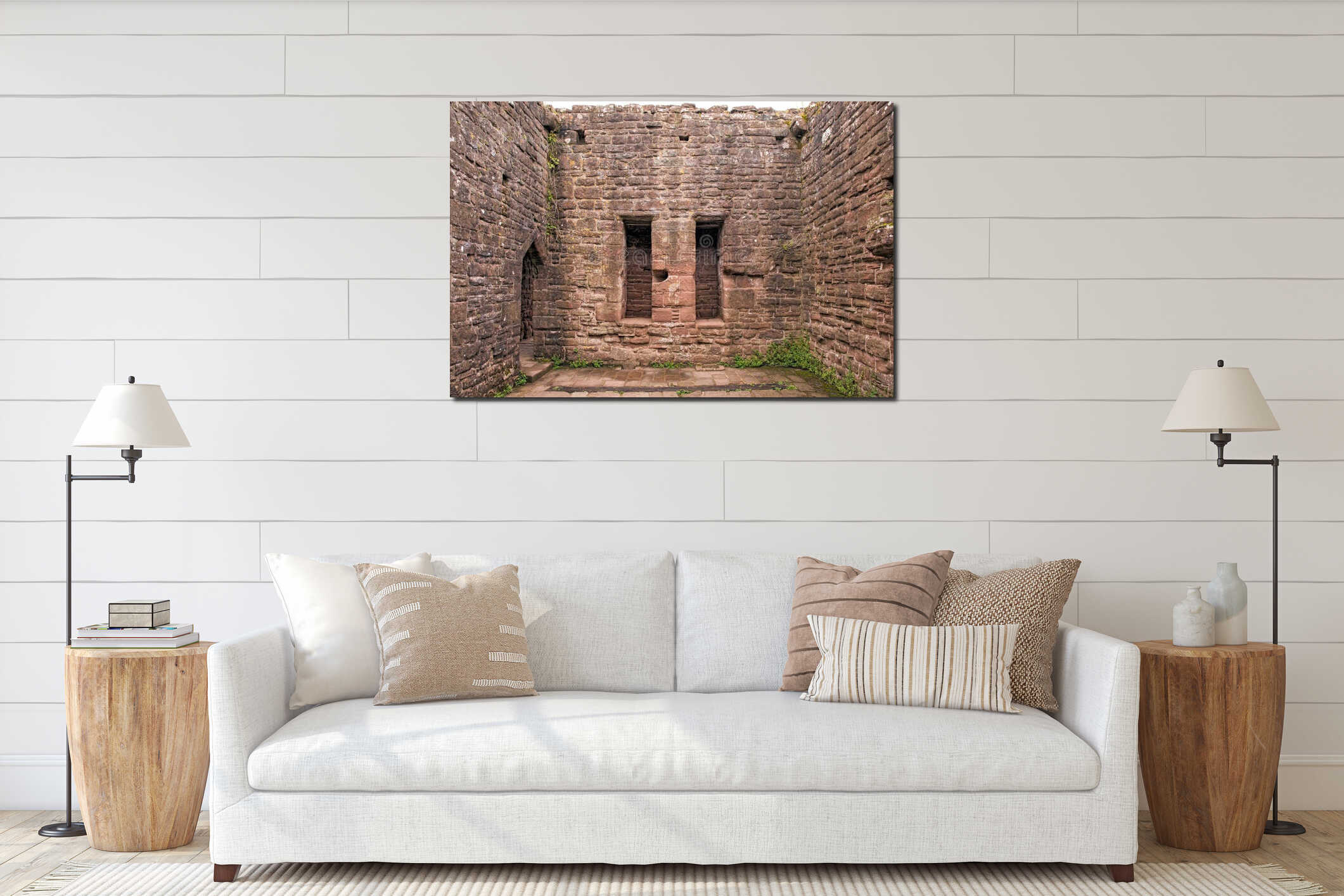 Portcullis Chamber, Goodrich Castle, Herefordshire. interior mockup