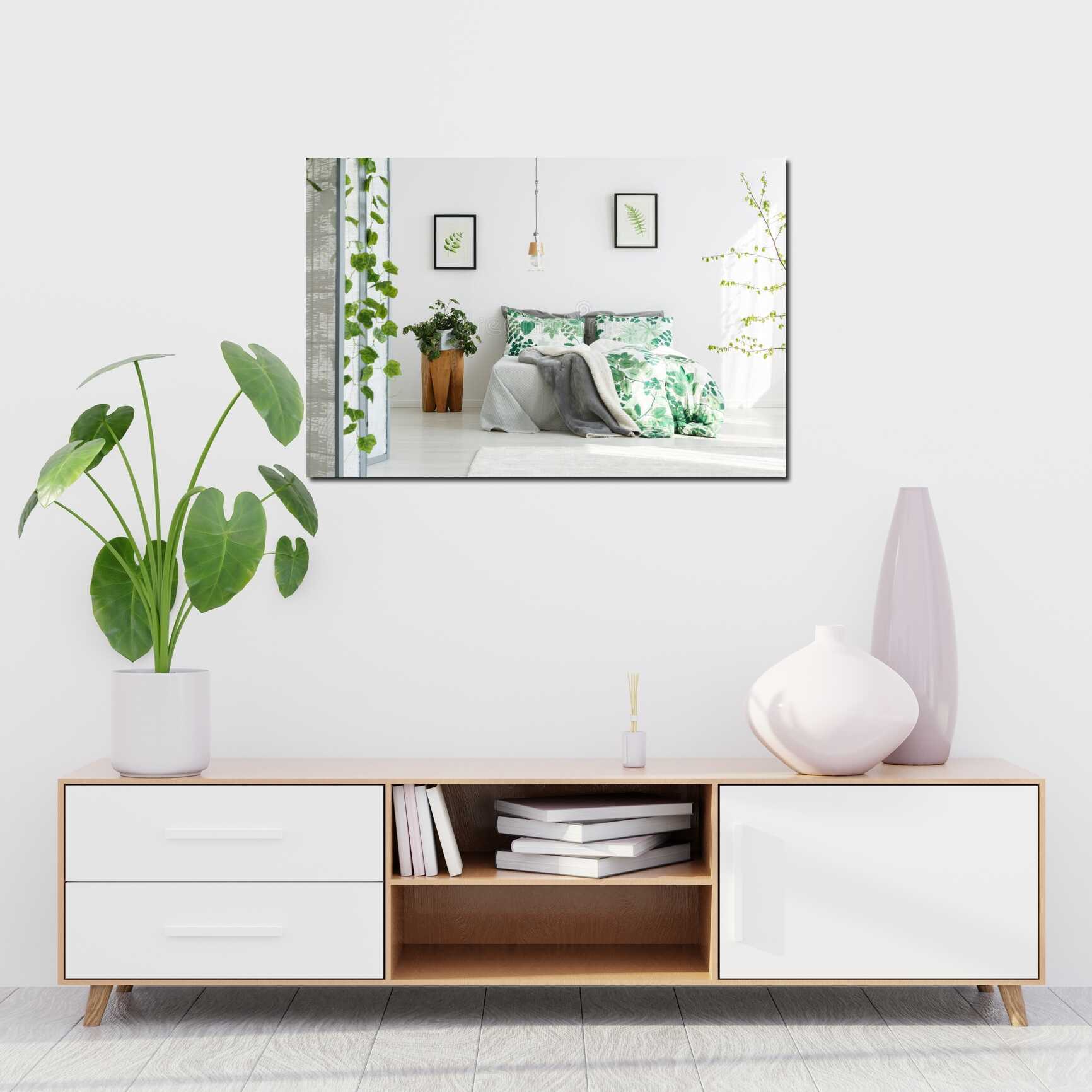 Canvas above sofa for size context