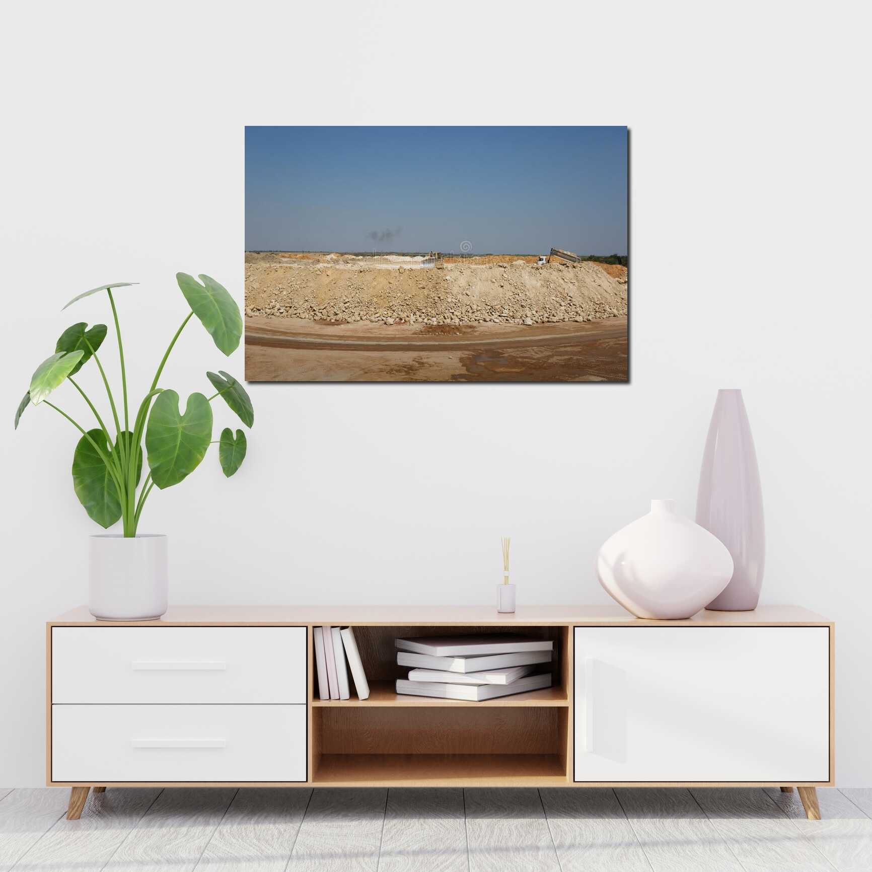 Canvas above sofa for size context