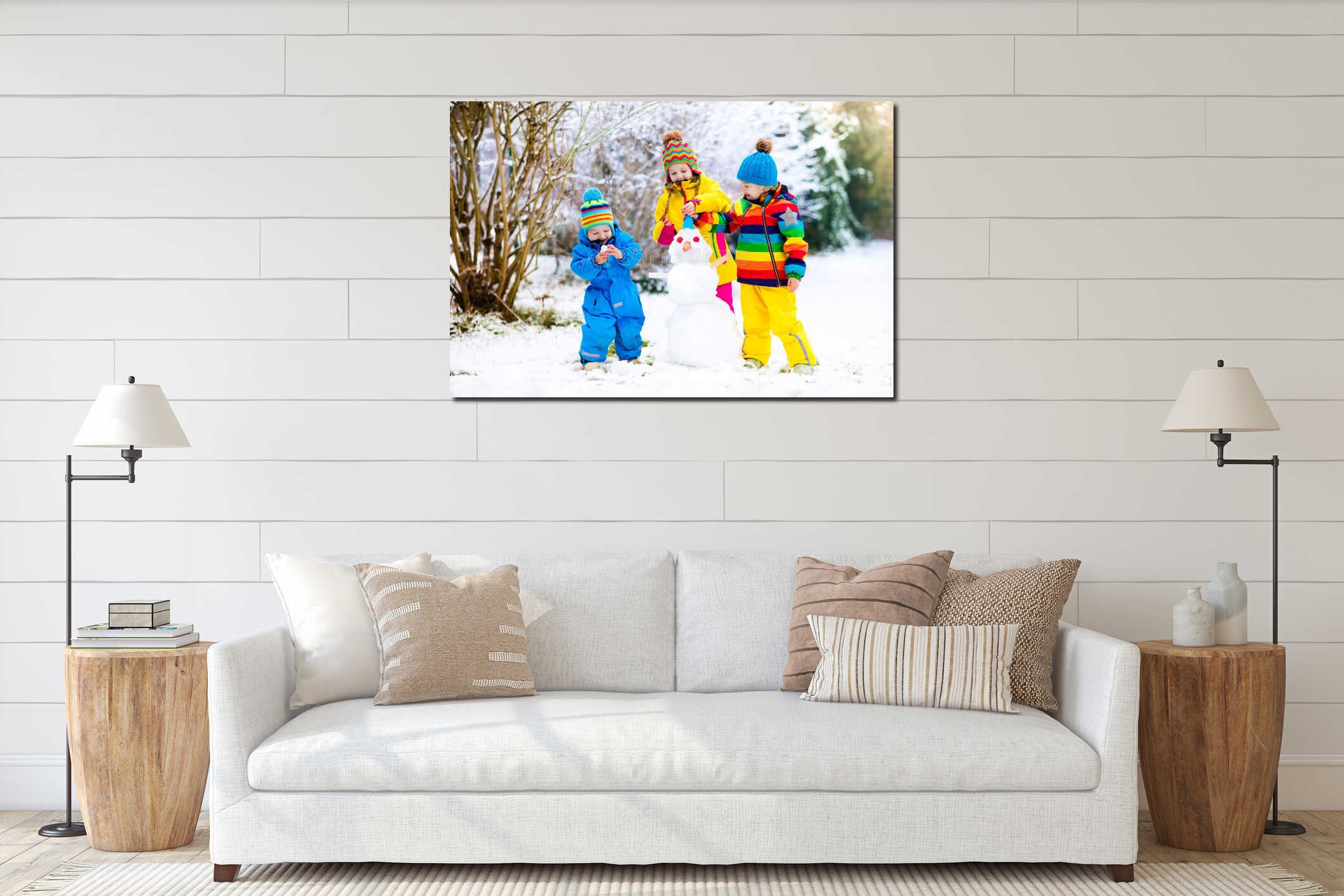 Canvas hanging interior mockup