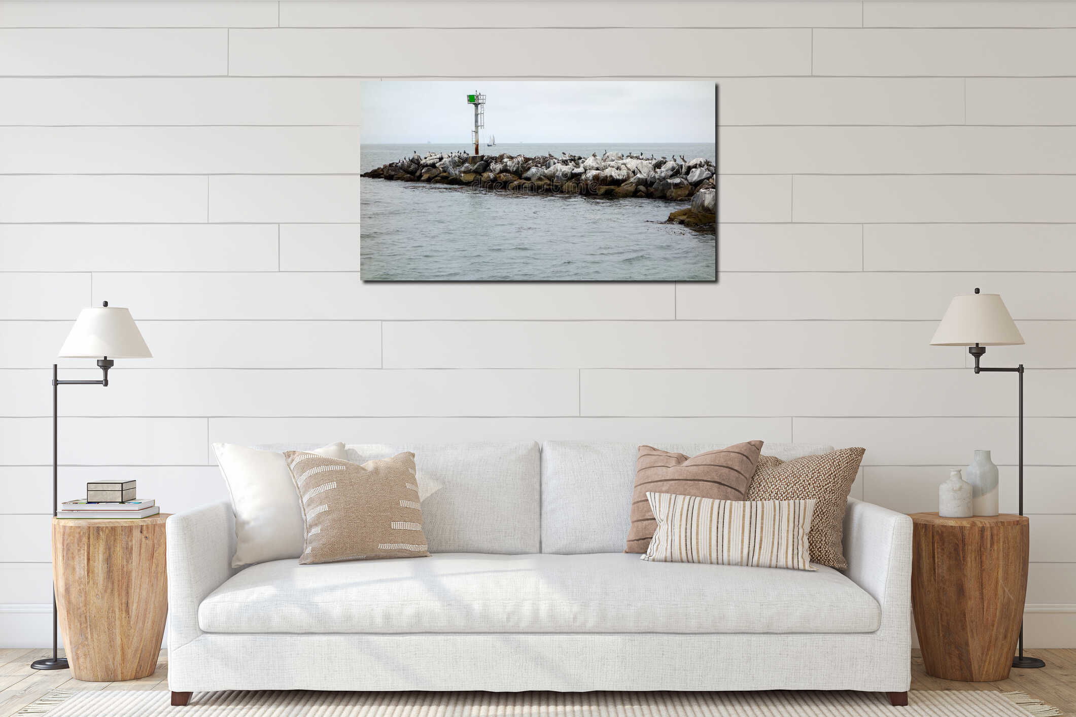 California Brown Pelicans at Breakewater interior mockup